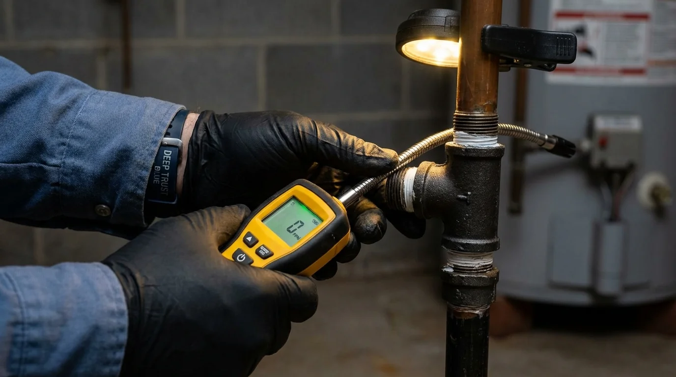 Gas leak detection with electronic sniffer by Johns Plumbing LLC in Ventnor City