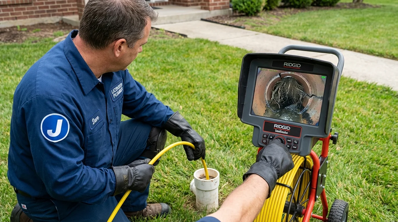 Sewer camera inspection being performed by Johns Plumbing LLC in Ventnor City