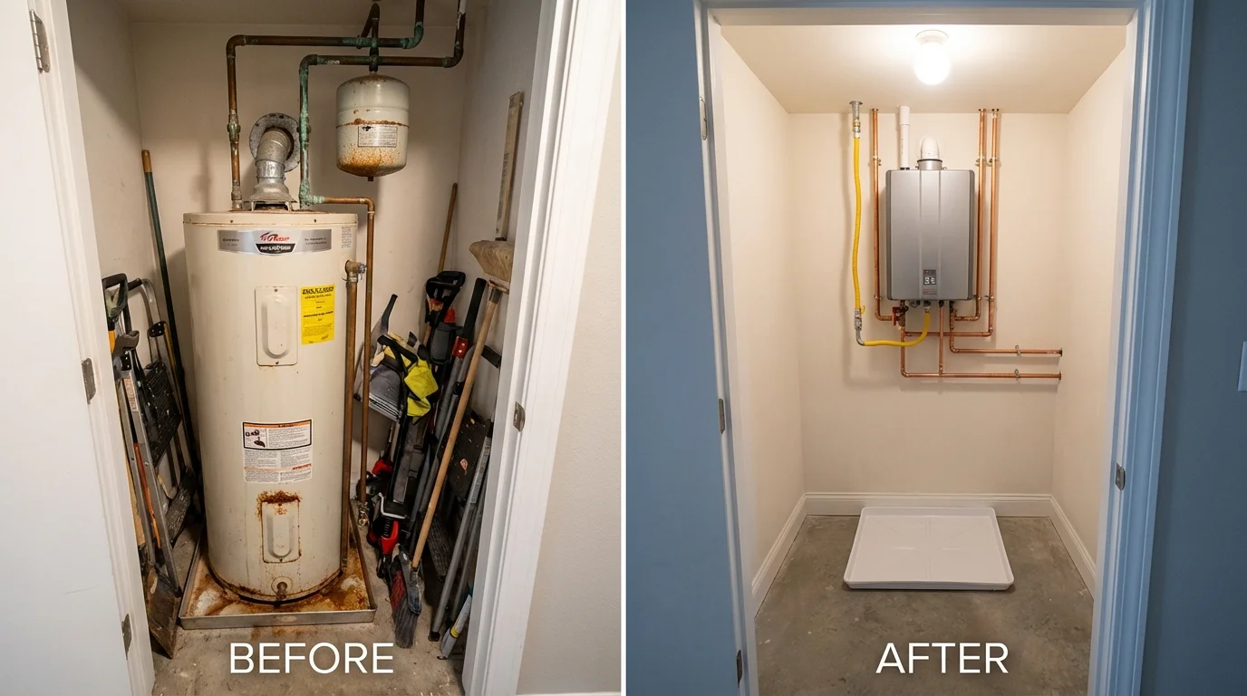 Tank water heater versus wall-mounted tankless unit comparison for Ventnor City, NJ homeowners