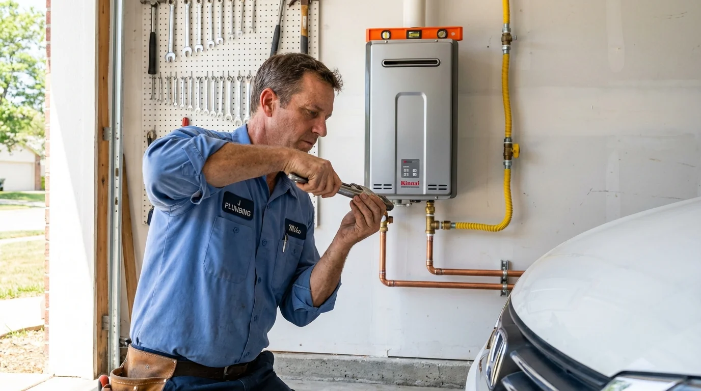 Tankless water heater installation by a Johns Plumbing LLC plumber in Ventnor City